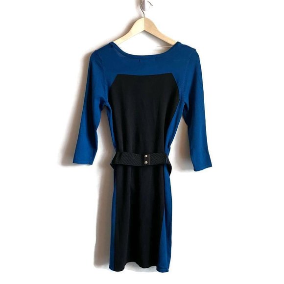 NY Collection Womens Sheath Dress Blue Color Block - Picture 2 of 6